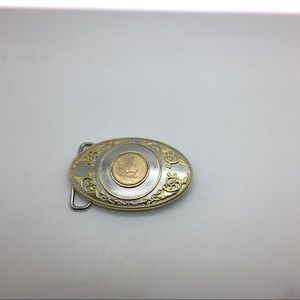 Sacagawea Wolf   One Dollar Coin Belt Buckle